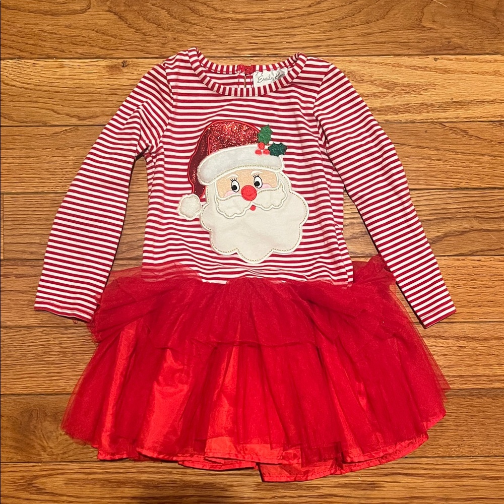 Emily Rose Red and White Santa Christmas dress for Girls